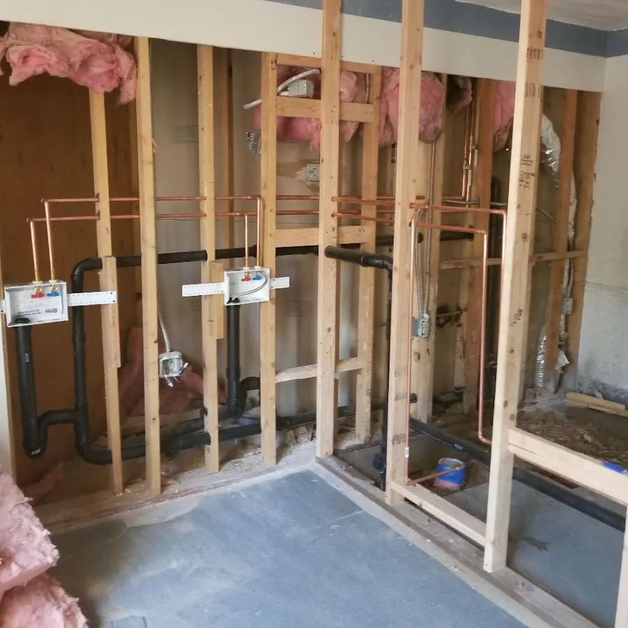 Rough-in copper and drain pipes for Bathroom Plumbing in Marathon