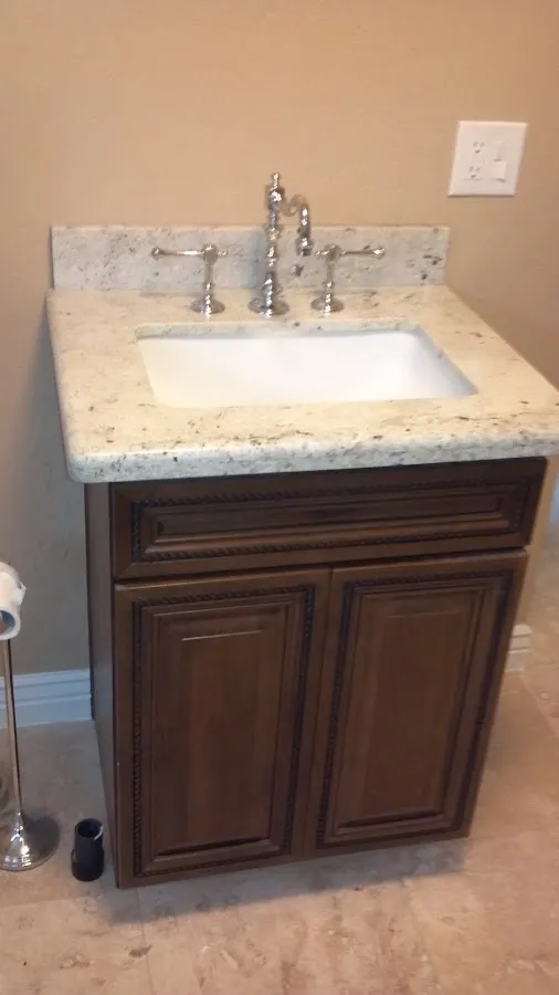 Finished bathroom vanity for Gas Leak Detection in Marathon